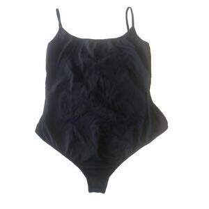 Intimately Free People Black Stretch One-Piece Spaghetti Strap Thong Bodysuit L